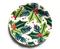 Coton Colors Balsam and Berry Holly Ruffle Salad Plate 4 Piece Set, Service for 4