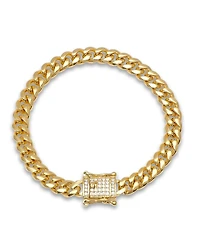 Steeltime Miami Cuban Chain with Simulated Diamond Box Clasp Bracelet