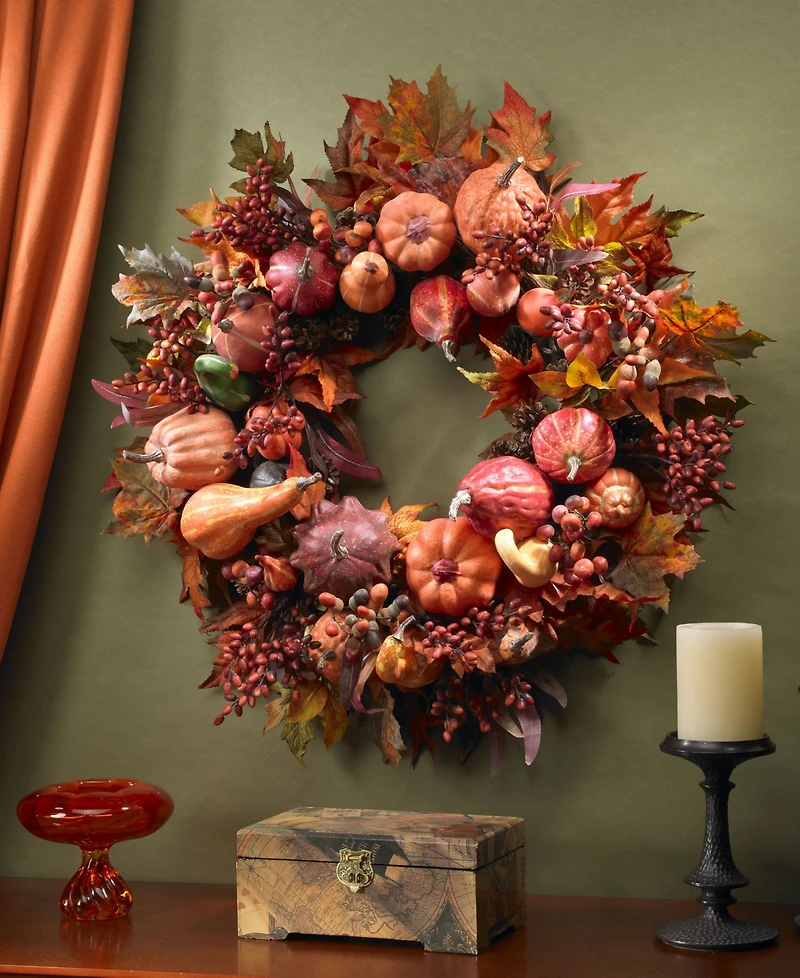 Nearly Natural 28" Harvest Wreath