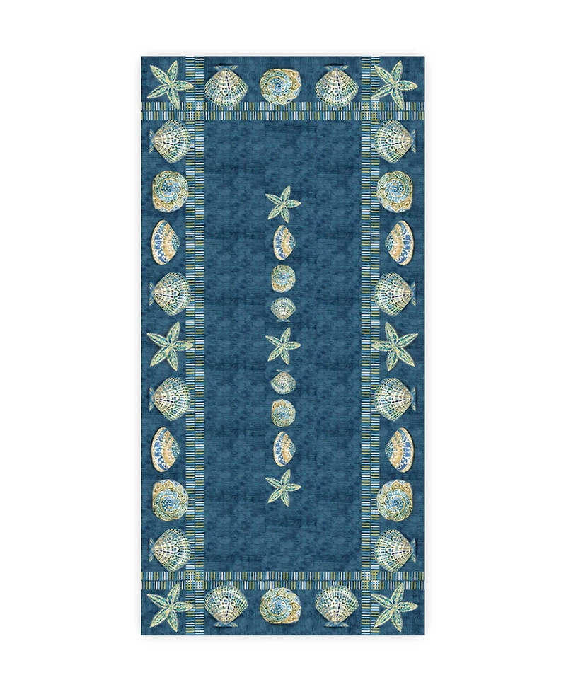 Laural Home Embellished Shells Tablecloth, 70" x 144"