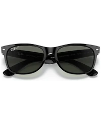 Ray-Ban Unisex Polarized Low Bridge Fit Sunglasses, RB2132F New Wayfarer Classic 55