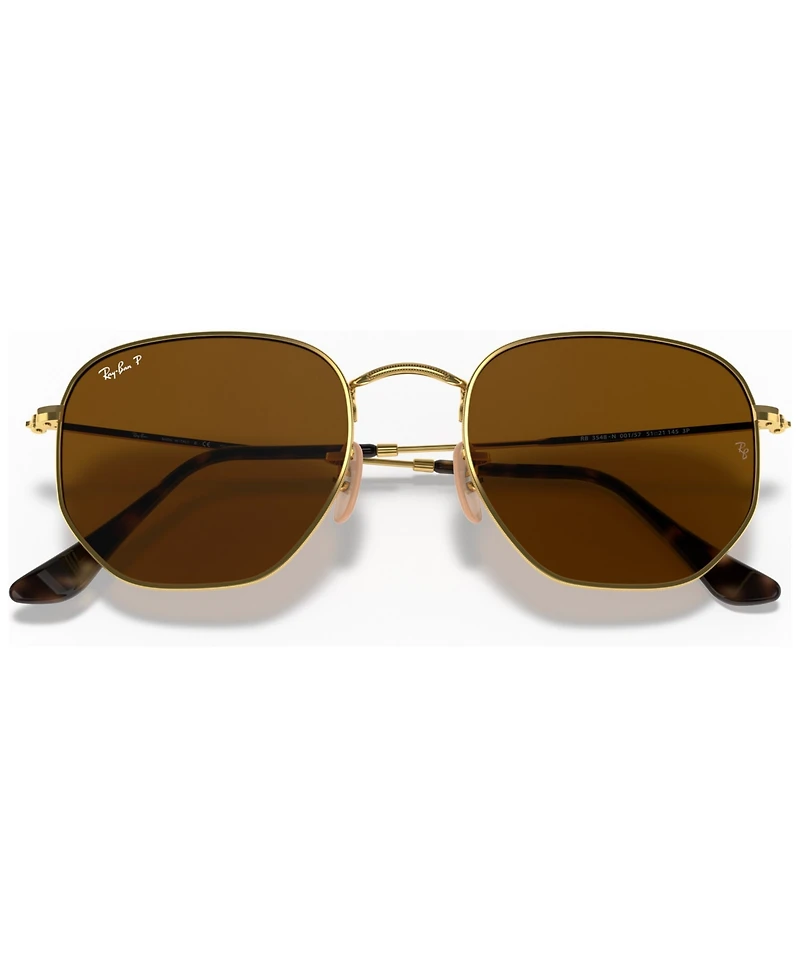 Ray-Ban Unisex Polarized Sunglasses, RB3548N Hexagonal Washed Evolve
