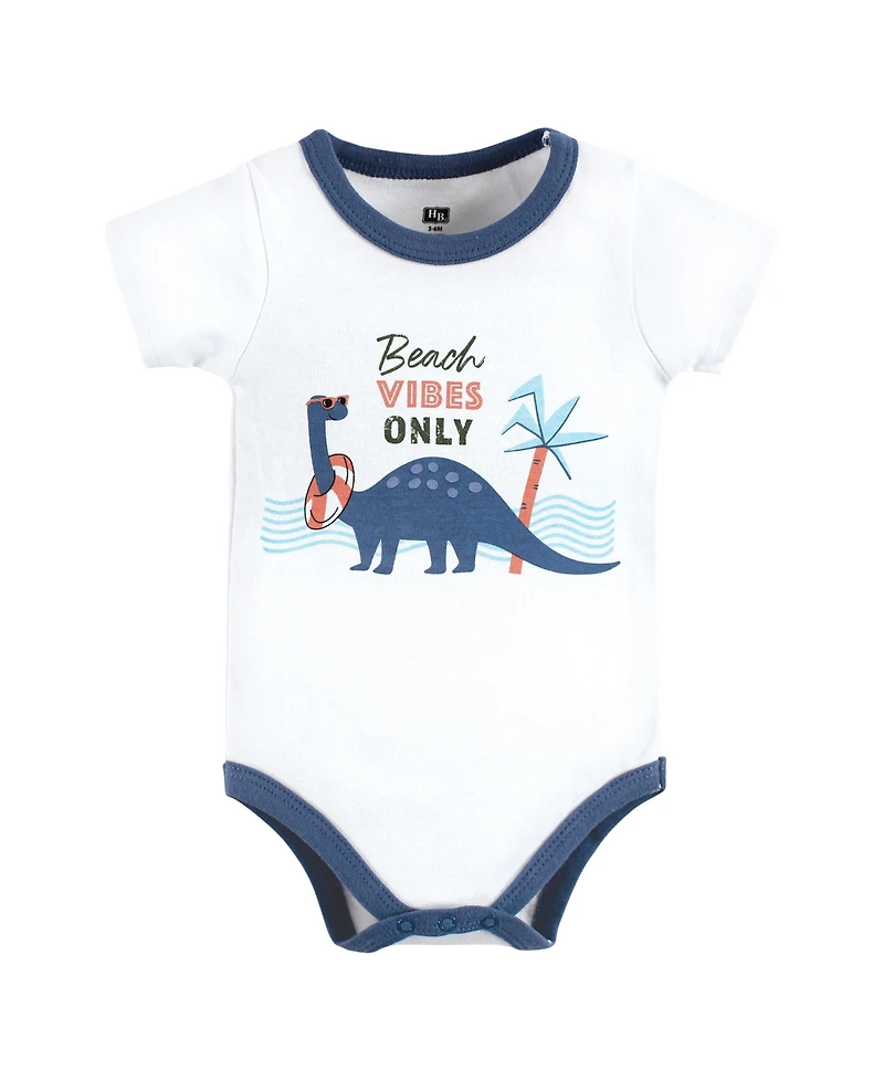 Hudson Baby Boys Breathable Cotton Coordinated Bodysuit, Shorts, and Shoe Outfit