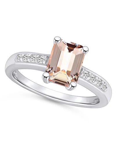 Morganite (1-3/8 ct .t.w.) and Diamond (1/8 Ring 14K Yellow Gold