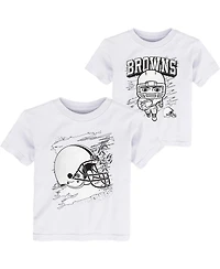 Toddler Boys White Cleveland Browns Coloring Activity Two-Pack T-shirt Set