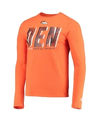 Men's New Era Orange Denver Broncos Combine Authentic Static Abbreviation Long Sleeve T-shirt