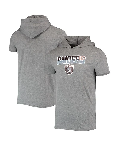Men's New Era Heathered Gray Las Vegas Raiders Team Brushed Hoodie T-shirt