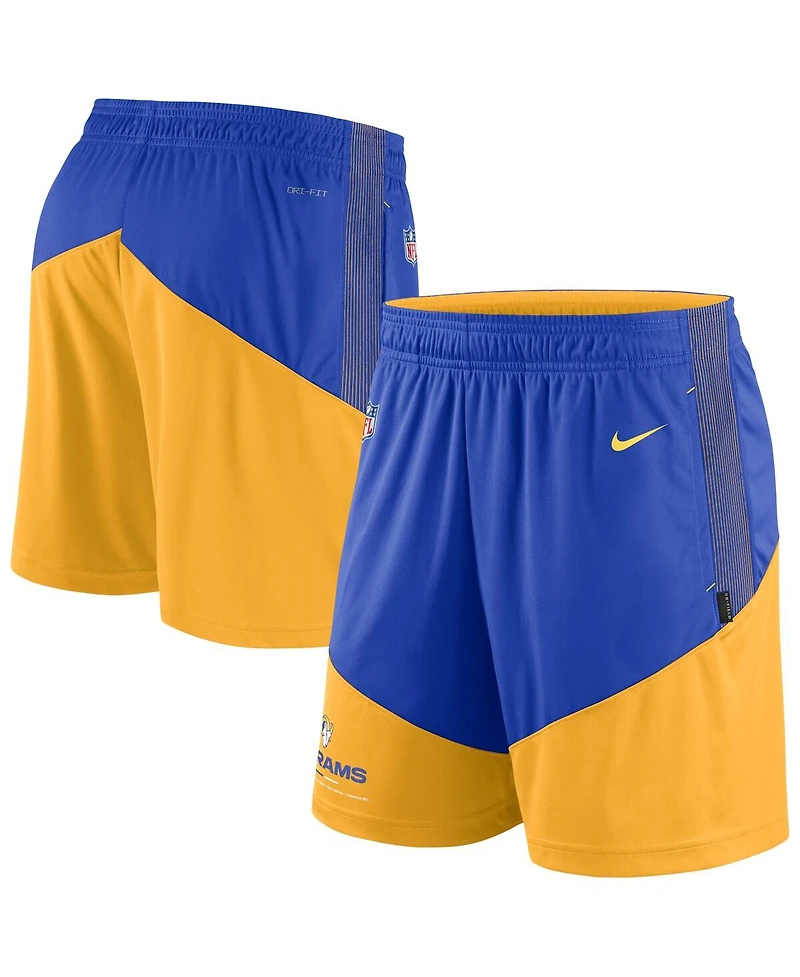 Men's Nike Royal, Gold Los Angeles Rams Primary Lockup Performance Shorts