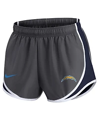 Women's Nike Charcoal Los Angeles Chargers Logo Performance Tempo Shorts