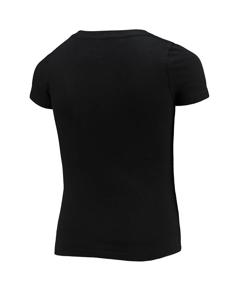 Big Girls New Era Black Washington Commanders V-Neck T-shirt