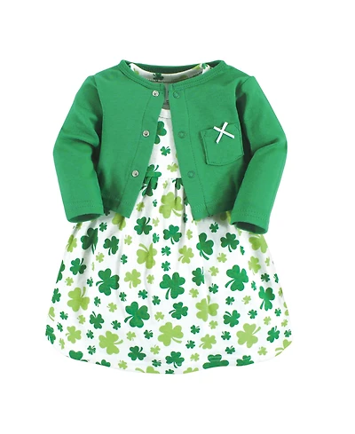 Hudson Baby Baby Girls Hudson Cotton Dress and Cardigan Set