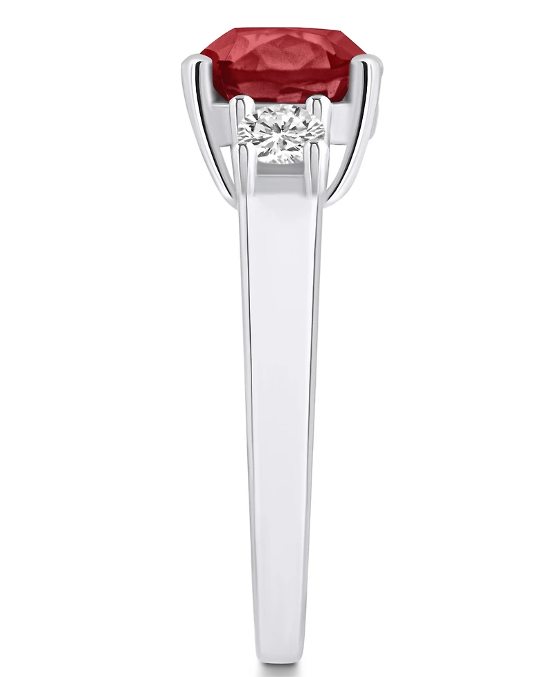 Macy's Garnet (2-3/4 ct. t.w.) and Diamond (1/3 Ring 14K White Gold