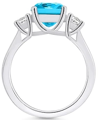 Macy's Blue Topaz (2-3/4 ct. t.w.) and Diamond (1/3 Ring 14K White Gold