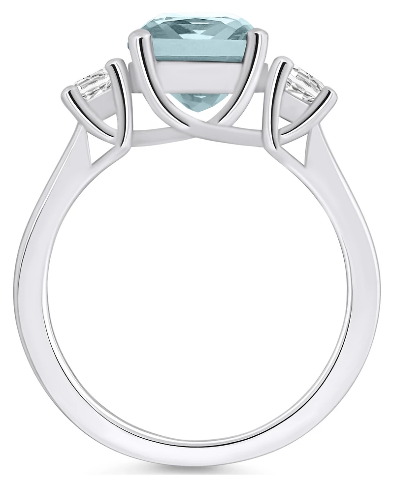 Macy's Aquamarine (2 ct. t.w.) and Diamond (1/3 Ring 14K White Gold
