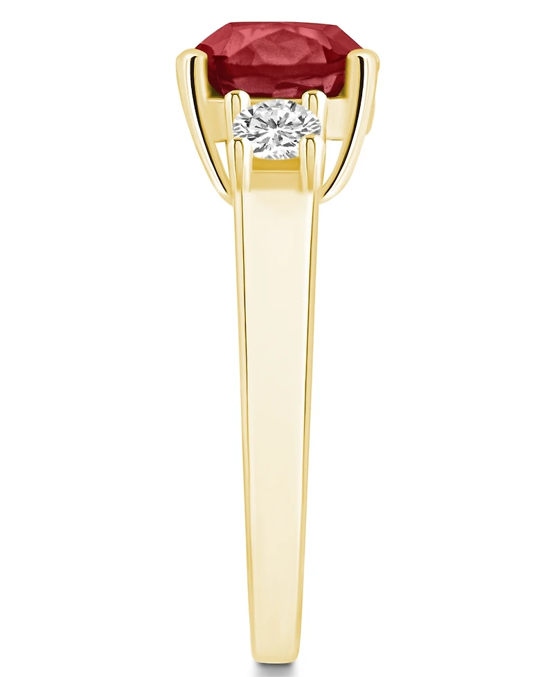 Macy's Garnet (2-3/4 ct. t.w.) and Diamond (1/3 Ring 14K Yellow Gold