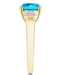 Macy's Blue Topaz (2-3/4 ct. t.w.) and Diamond (1/3 Ring 14K Yellow Gold