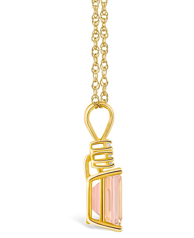 Morganite (2-7/8 ct. t.w.) and Diamond (1/10 Pendant Necklace 14k White Gold or