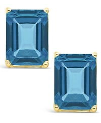 Macy's London Topaz (4 ct. t.w.) Stud Earrings in 14K Yellow Gold