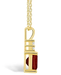 Macy's Garnet (2-3/4 Ct. T.w.) and Diamond (1/10 Ct. T.w.) Pendant Necklace in 14K Yellow Gold