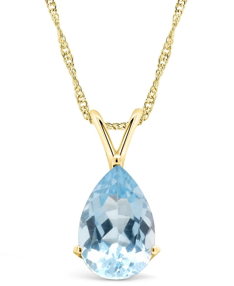 Macy's Topaz (3-5/8 ct. t.w.) Pendant Necklace in 14K Yellow Gold