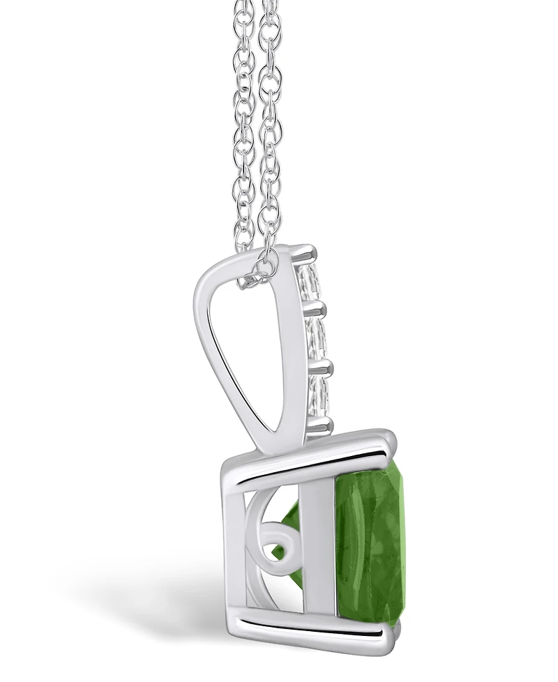 Macy's Peridot (-/ Ct. T.w.) and Diamond Accent Pendant Necklace in 14K Gold