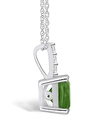 Macy's Peridot (-/ Ct. T.w.) and Diamond Accent Pendant Necklace in 14K Gold