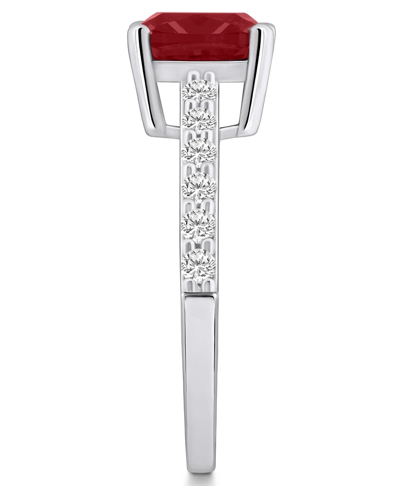 Macy's Garnet (2-3/4 Ct. T.w.) and Diamond (1/3 Ring 14K White Gold