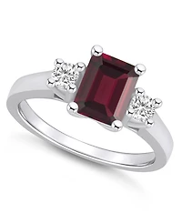Macy's Garnet and Diamond Ring (2 ct.t.w 1/4 ct.t.w) 14K White Gold