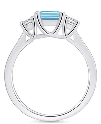 Macy's Aquamarine and Diamond Ring (1-3/8 ct.t.w 1/4 ct.t.w) 14K White Gold