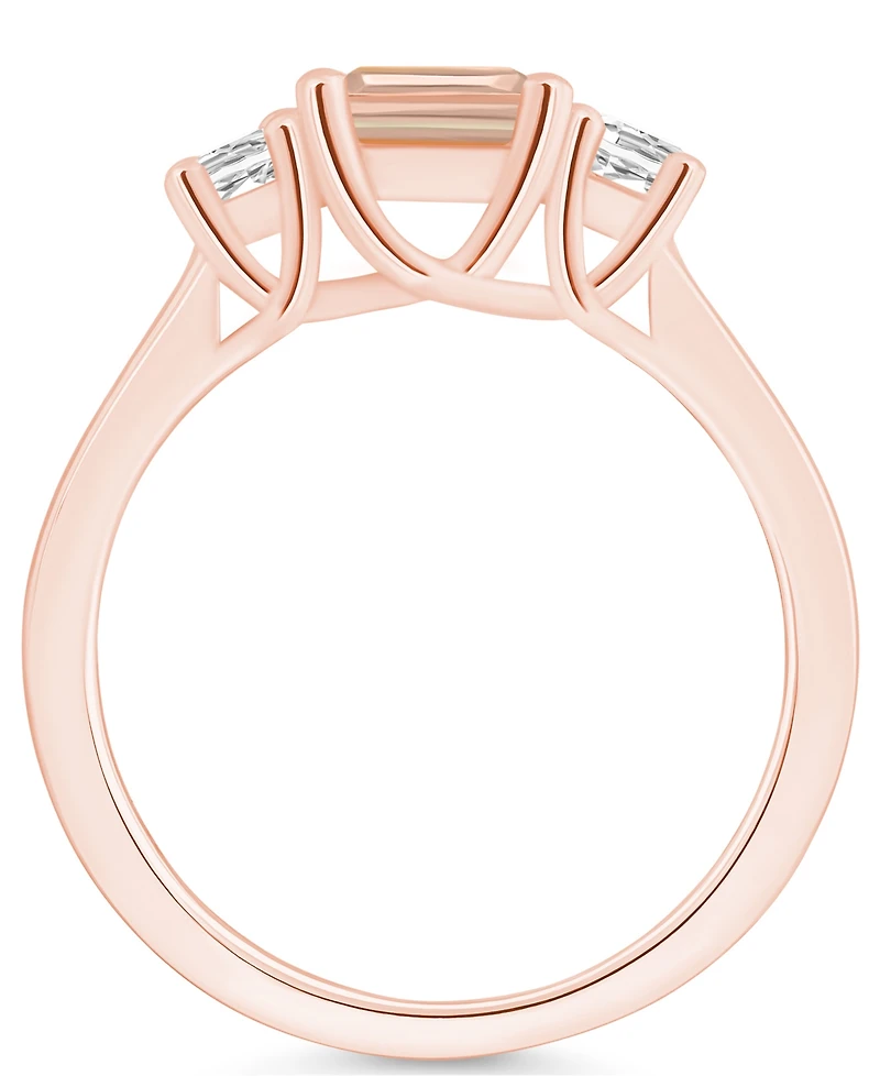 Macy's Morganite and Diamond Ring (1-3/8 ct.t.w 1/4 ct.t.w) 14K Rose Gold