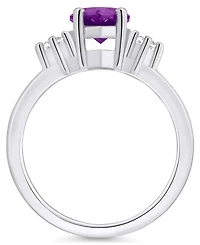 Macy's Amethyst and Diamond Ring (1-3/4 ct.t.w 1/10 ct.t.w) 14K White Gold