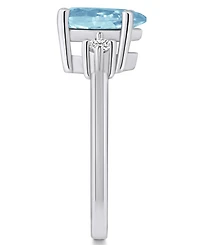 Macy's Aquamarine and Diamond Ring (1-5/8 ct.t.w 1/10 ct.t.w) 14K Gold