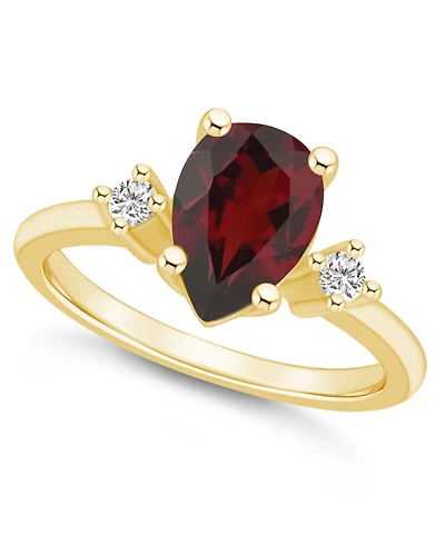 Macy's Garnet and Diamond Ring (1-3/4 ct.t.w 1/10 ct.t.w) 14K Yellow Gold