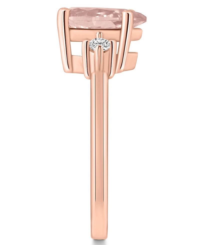 Macy's Morganite and Diamond Ring (1-5/8 ct.t.w 1/10 ct.t.w) 14K Rose Gold