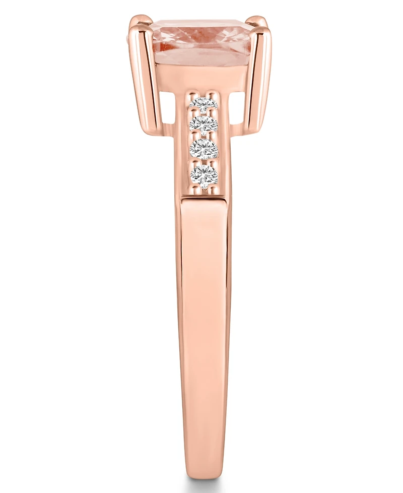 Macy's Morganite and Diamond Ring (2 ct.t.w 1/8 ct.t.w) 14K Rose Gold