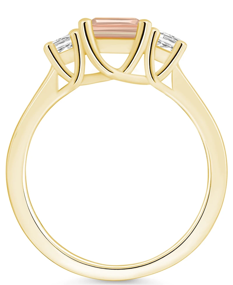 Macy's Morganite and Diamond Ring (1-3/8 ct.t.w 1/4 ct.t.w) 14K Yellow Gold