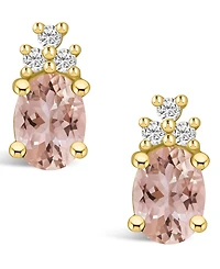 Macy's Morganite (2-1/3 ct. t.w.) and Diamond (1/5 ct. t.w.) Stud Earrings in 14K Yellow Gold