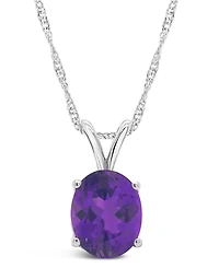 Macy's Amethyst (2-1/2 ct. t.w.) Pendant Necklace in 14K White Gold