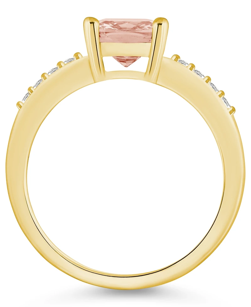 Macy's Morganite and Diamond Ring (2 ct.t.w 1/8 ct.t.w) 14K Yellow Gold