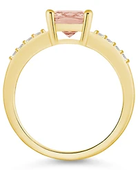 Macy's Morganite and Diamond Ring (2 ct.t.w 1/8 ct.t.w) 14K Yellow Gold