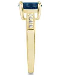 Macy's London Blue Topaz and Diamond Ring (1-5/8 ct.t.w 1/8 ct.t.w) 14K Yellow Gold