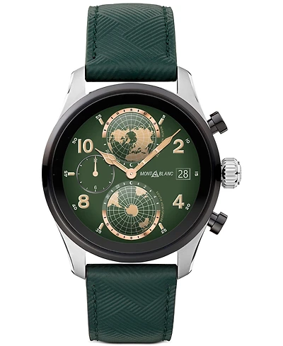 Montblanc Men's Summit 3 Green Leather Strap Smart Watch 42mm