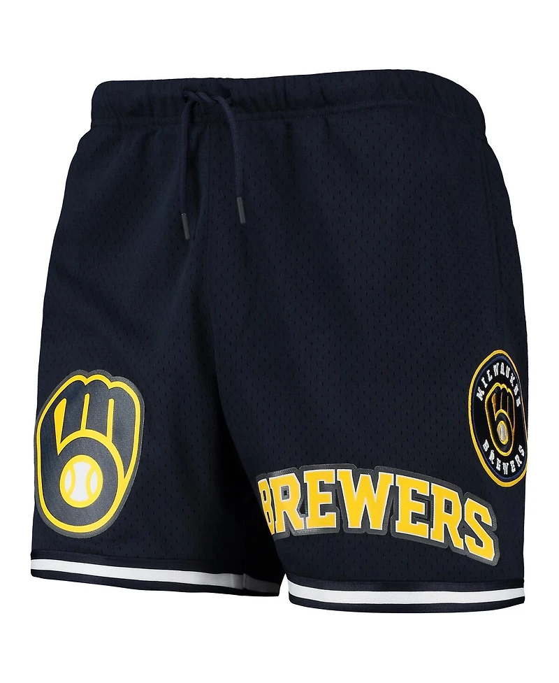 Men's Pro Standard Navy Milwaukee Brewers Logo Mesh Shorts