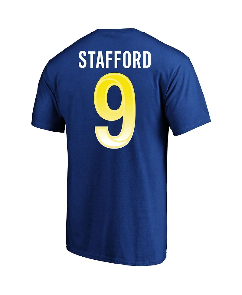 Men's Fanatics Matthew Stafford Royal Los Angeles Rams Super Bowl Lvi Big and Tall Name and Number T-shirt