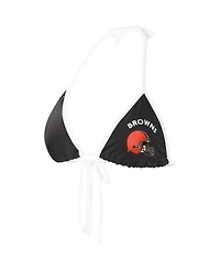 Women's G-iii 4Her by Carl Banks Black Cleveland Browns Perfect Match Bikini Top