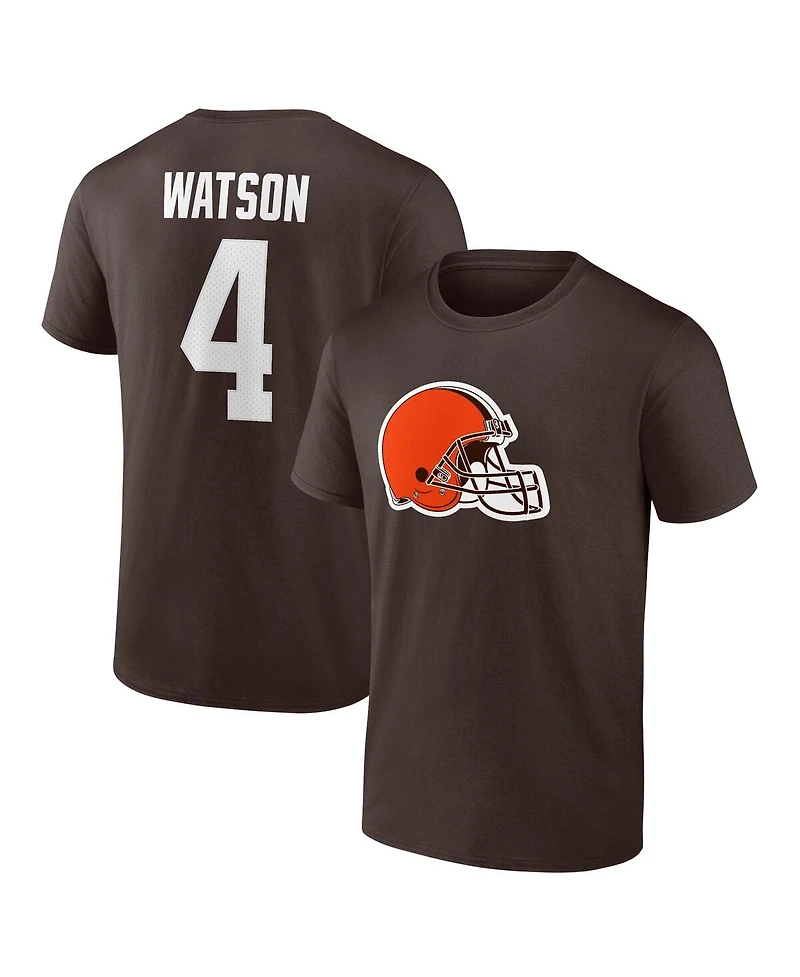 Men's Fanatics Deshaun Watson Brown Cleveland Browns Player Icon Name and Number T-shirt