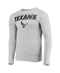 Men's New Era Heathered Gray Houston Texans Combine Authentic Stated Long Sleeve T-shirt
