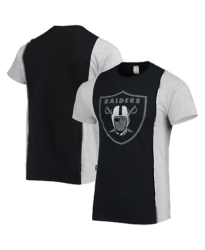 Men's Refried Apparel Black, Heathered Gray Las Vegas Raiders Split T-shirt