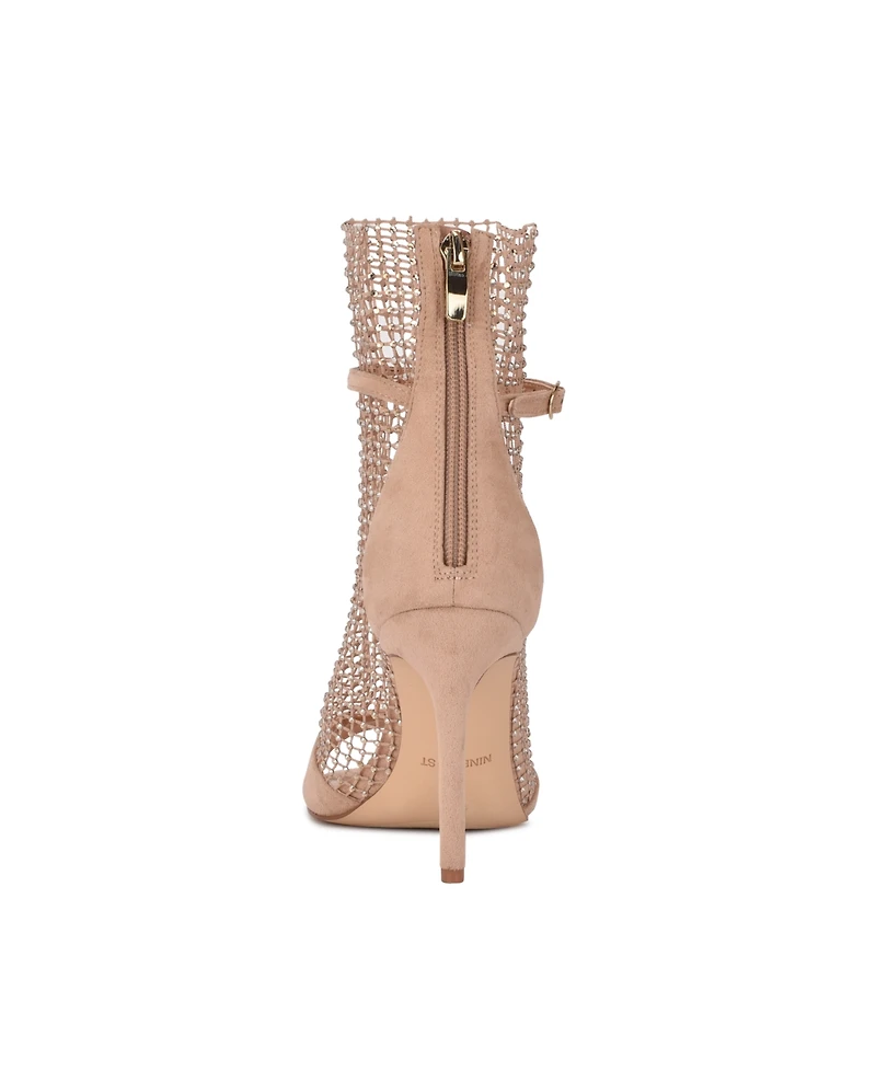 Nine West Women's Imery Mesh Peep Toe Booties