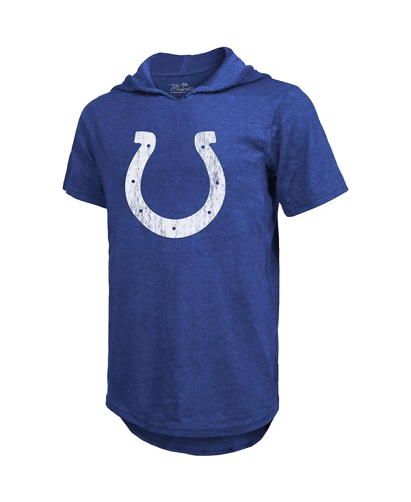 Men's Majestic Threads Jonathan Taylor Royal Indianapolis Colts Player Name and Number Tri-Blend Hoodie T-shirt
